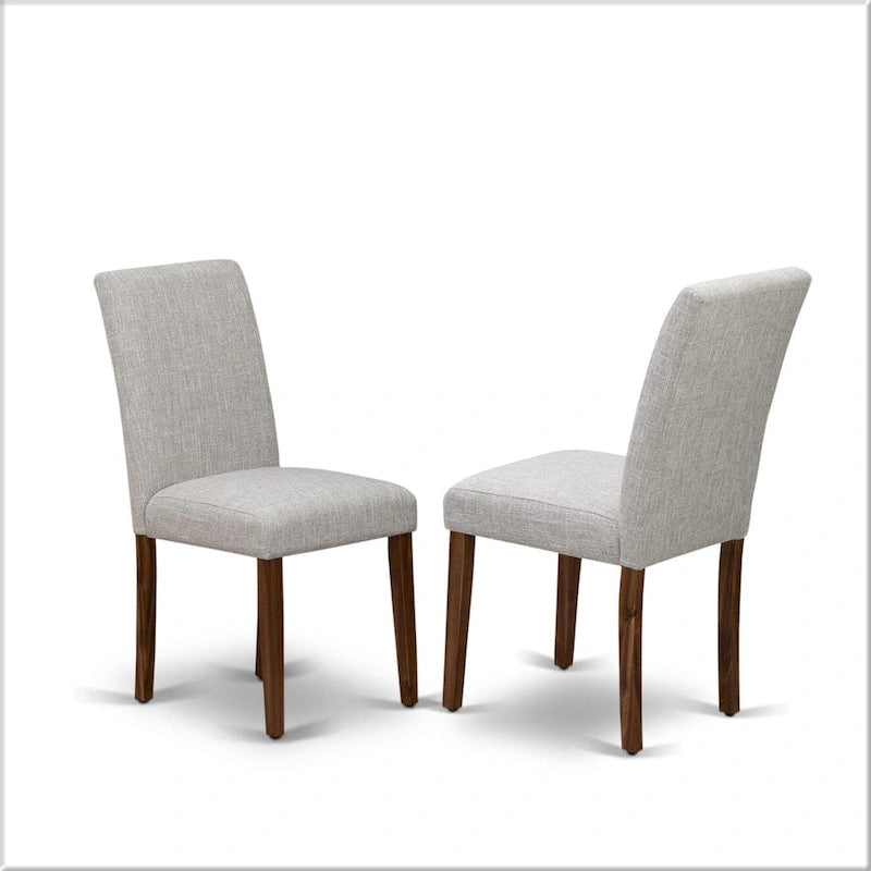 Ensemble de salle à manger East West Furniture : table ronde et chaises Parson en peau de daim, noyer antique (option pièces).