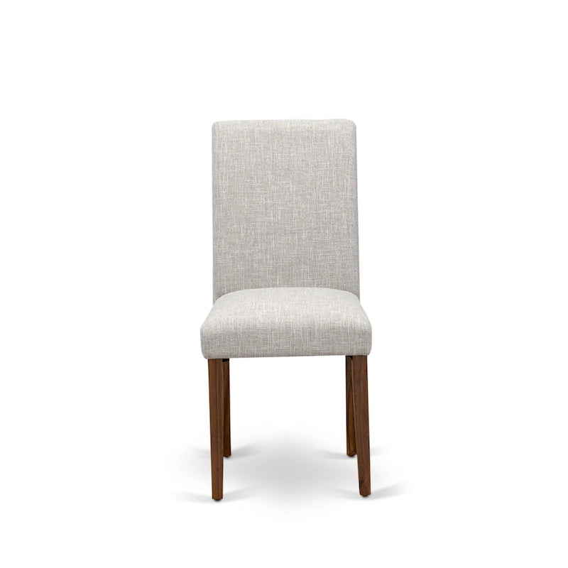 Ensemble de salle à manger East West Furniture : table ronde et chaises Parson en peau de daim, noyer antique (option pièces).