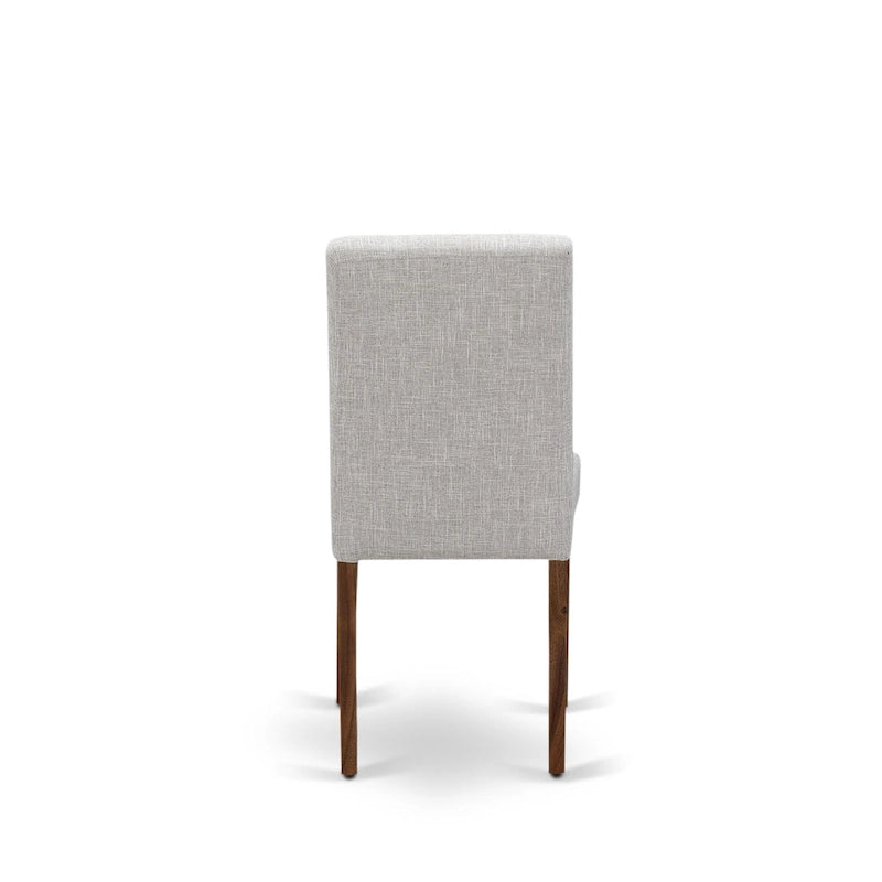Ensemble de salle à manger East West Furniture : table ronde et chaises Parson en peau de daim, noyer antique (option pièces).