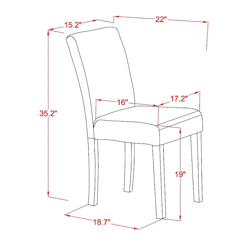 Ensemble de salle à manger East West Furniture : table ronde et chaises Parson en peau de daim, noyer antique (option pièces).