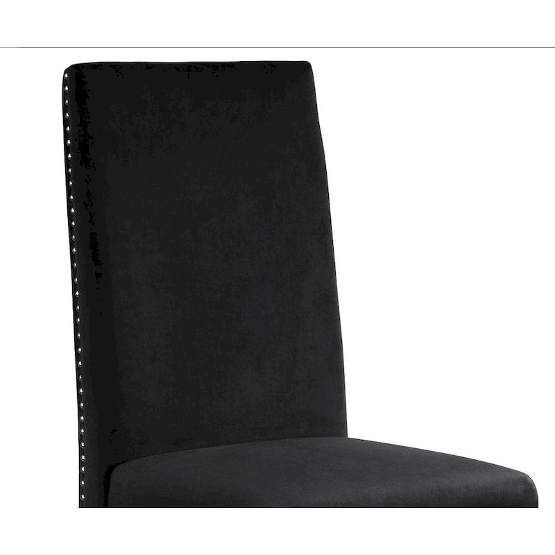 Chaise de salle à manger de qualité supérieure comprenant un dossier plissé, des clous décoratifs et des pieds chromés (lot de 2)