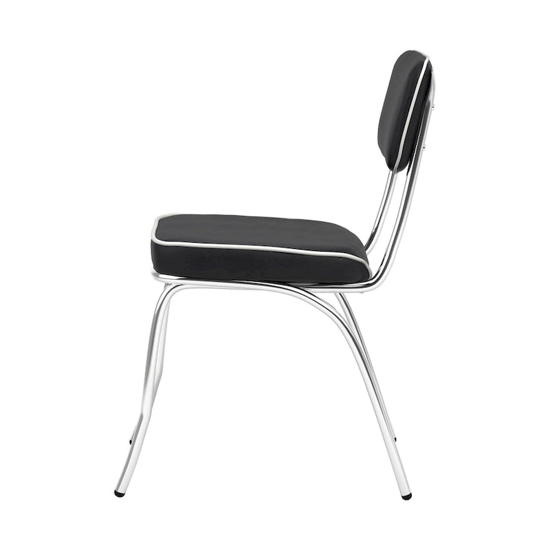 Chaises de salle à manger rétro chromées Farwest (lot de 2)