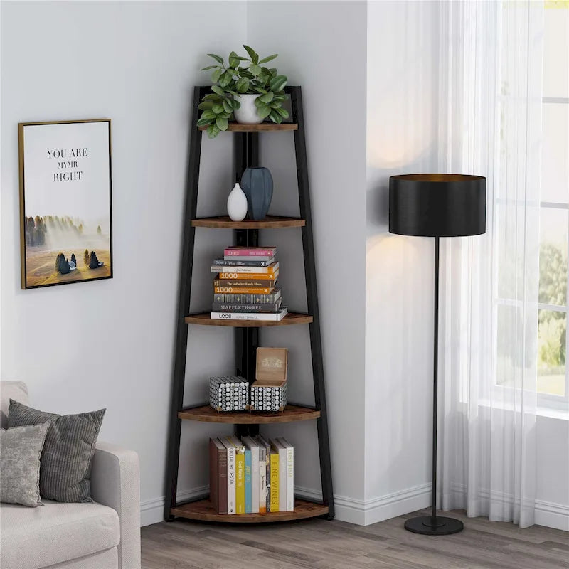 Étagère d'angle à 5 niveaux pour salle de bain