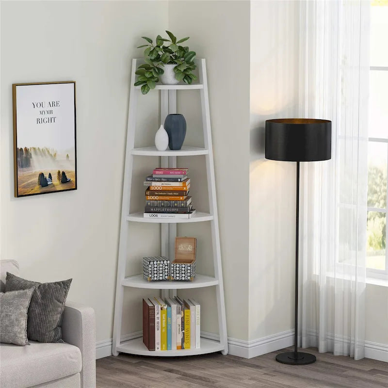 Étagère d'angle à 5 niveaux pour salle de bain