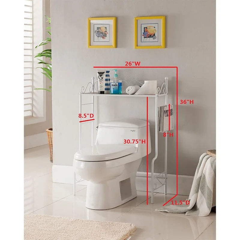 Étagère au-dessus des toilettes