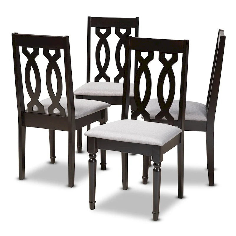 Ensemble de 4 chaises de salle à manger modernes et contemporaines en tissu