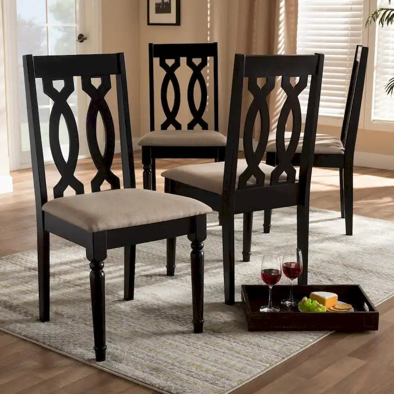 Ensemble de 4 chaises de salle à manger modernes et contemporaines en tissu