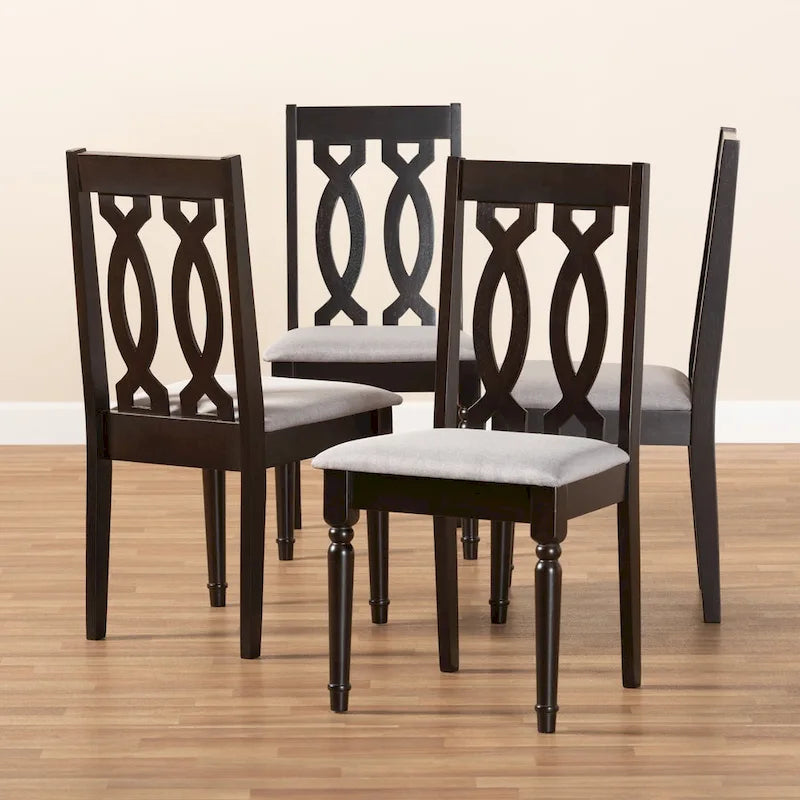 Ensemble de 4 chaises de salle à manger modernes et contemporaines en tissu