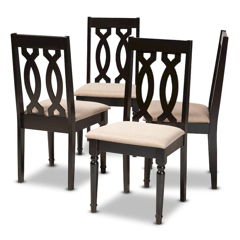 Ensemble de 4 chaises de salle à manger modernes et contemporaines en tissu