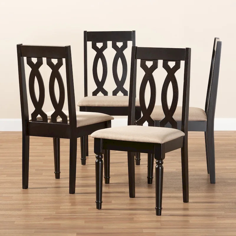 Ensemble de 4 chaises de salle à manger modernes et contemporaines en tissu