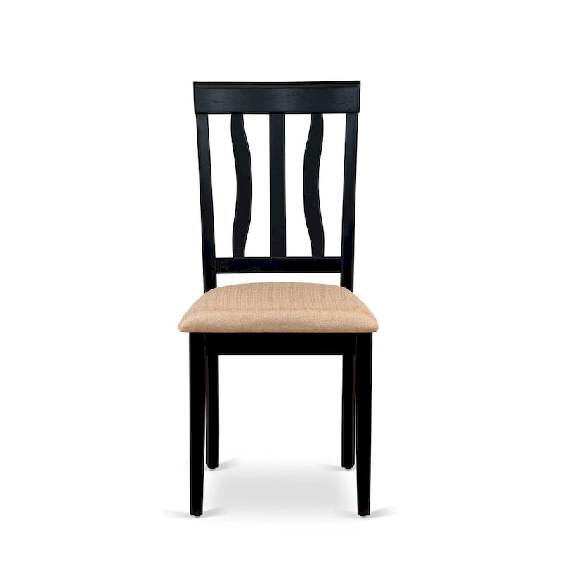 Ensemble de table de cuisine 9 pièces East West Furniture - une table à manger et 8 chaises de salle à manger, noir et cerisier (options d'assise)