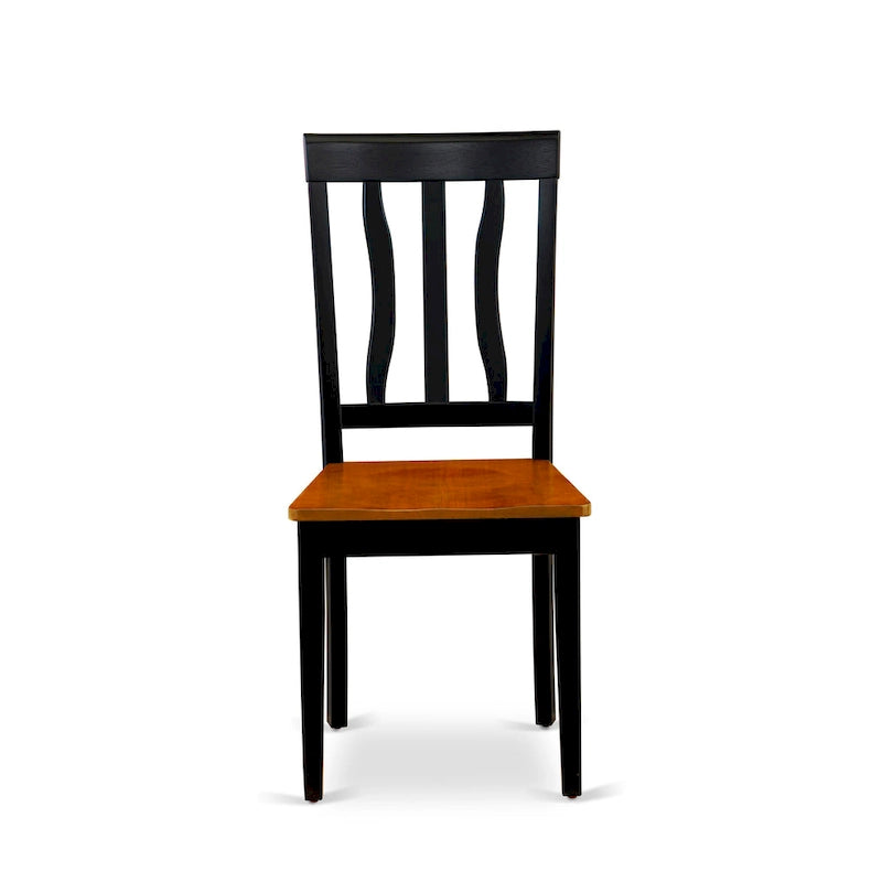 Ensemble de table de cuisine 9 pièces East West Furniture - une table à manger et 8 chaises de salle à manger, noir et cerisier (options d'assise)
