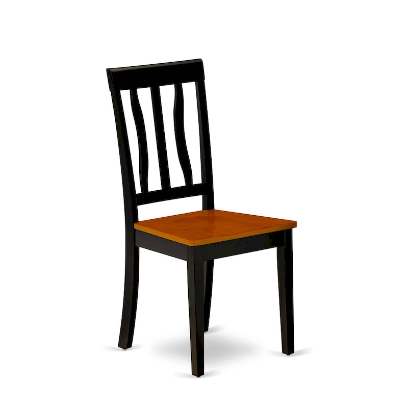 Ensemble de table de cuisine 9 pièces East West Furniture - une table à manger et 8 chaises de salle à manger, noir et cerisier (options d'assise)