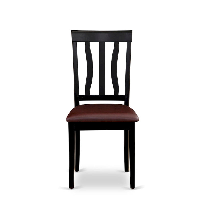 Ensemble de table de cuisine 9 pièces East West Furniture - une table à manger et 8 chaises de salle à manger, noir et cerisier (options d'assise)