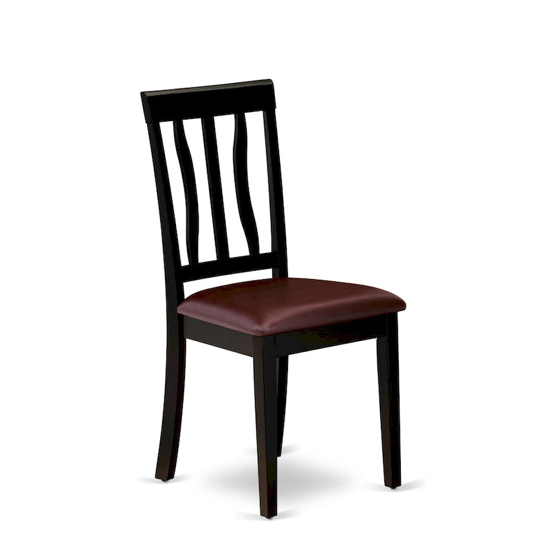 Ensemble de table de cuisine 9 pièces East West Furniture - une table à manger et 8 chaises de salle à manger, noir et cerisier (options d'assise)