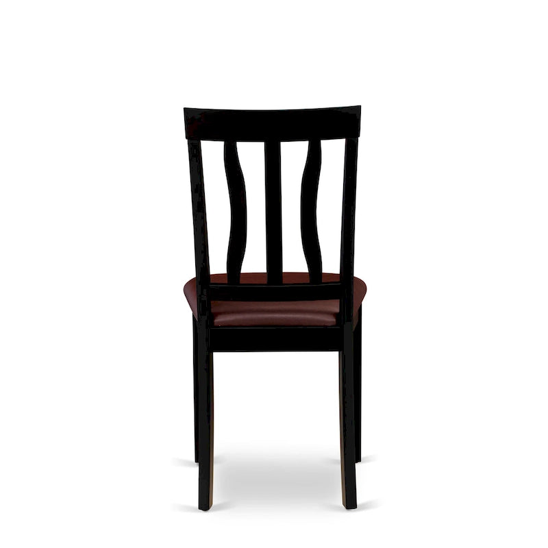 Ensemble de table de cuisine 9 pièces East West Furniture - une table à manger et 8 chaises de salle à manger, noir et cerisier (options d'assise)