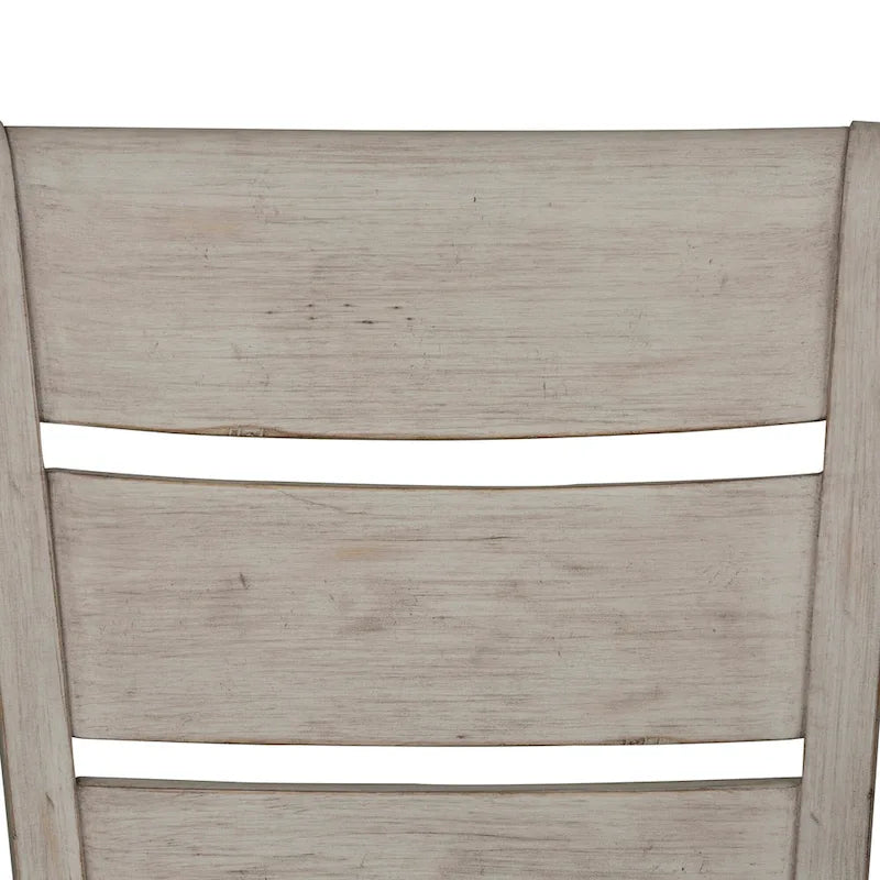 Ensemble de table à tréteaux 7 pièces blanc antique revisité