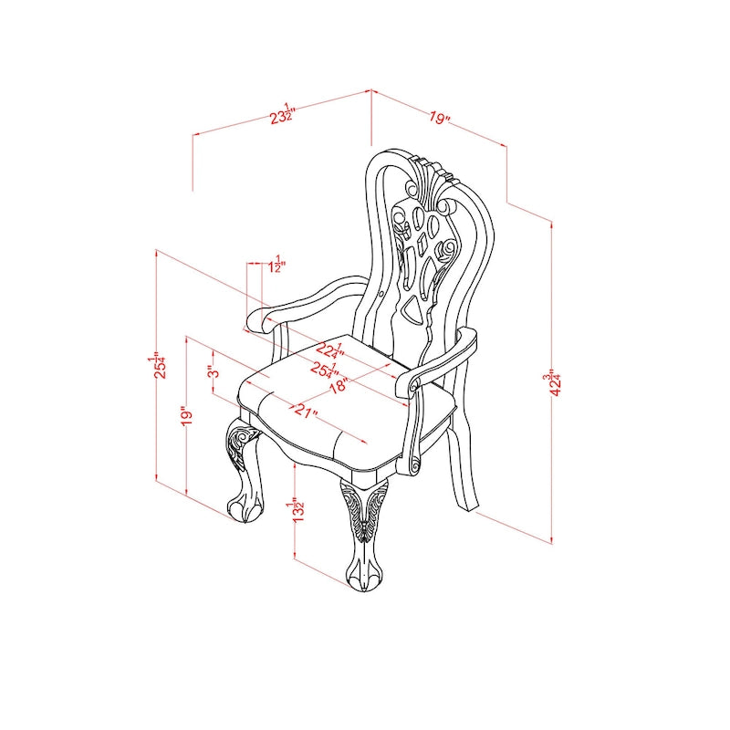 Chaise de salle à manger Carpia en merisier (lot de 2) de Furniture of America