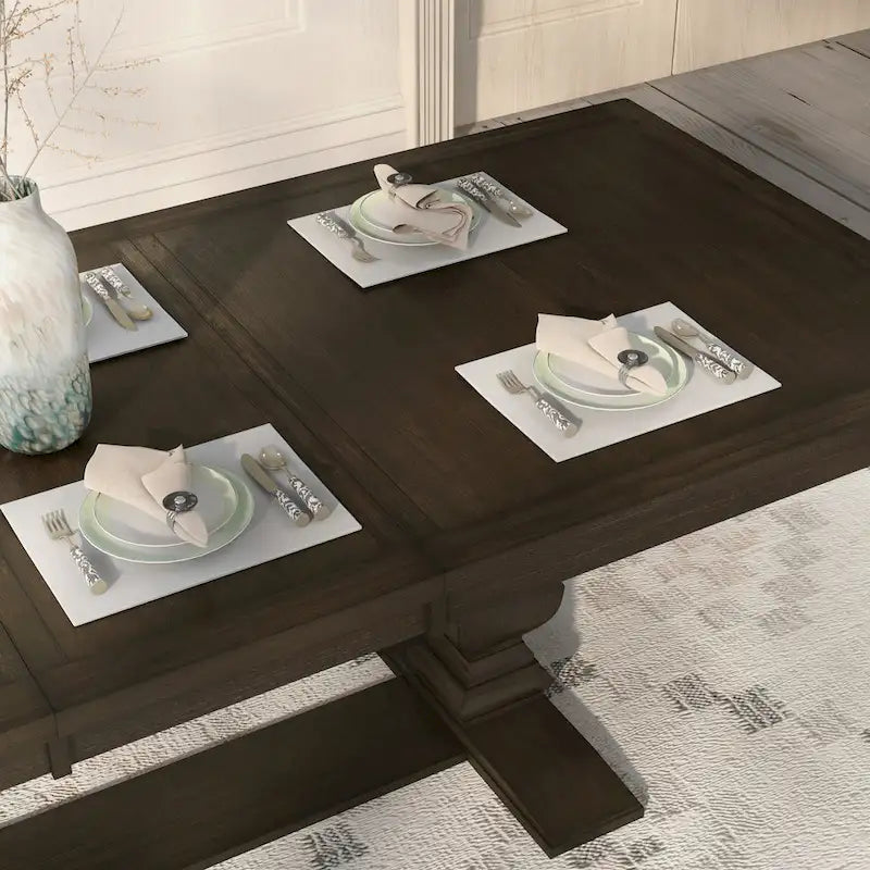 Table de salle à manger extensible en bois Gray Barn Ruddy Road Espresso de 94 pouces