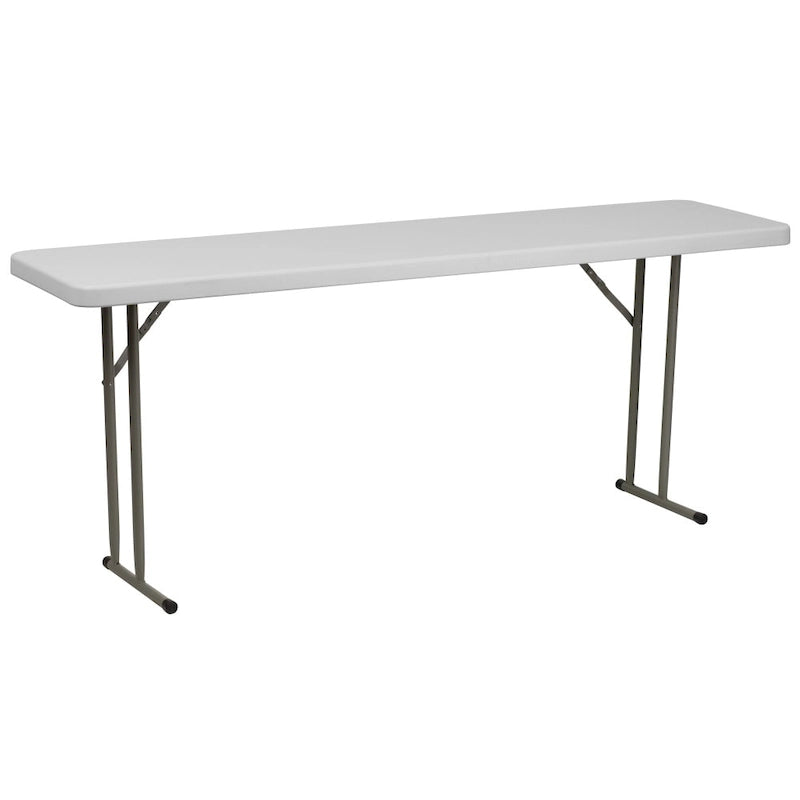 Table de formation pliante rectangulaire en plastique blanc granit de 1,80 m