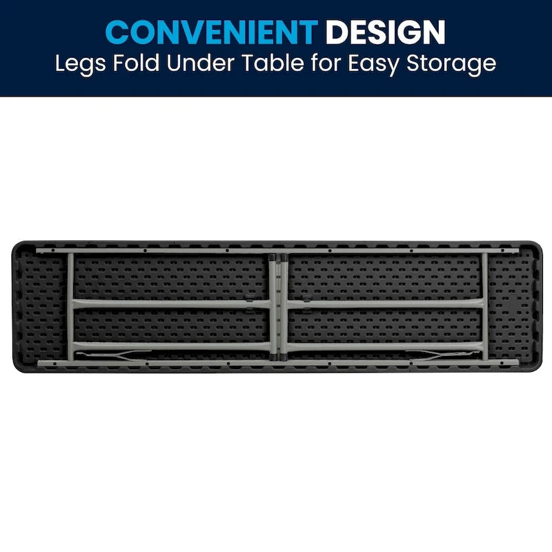 Table de formation pliante rectangulaire en plastique blanc granit de 1,80 m