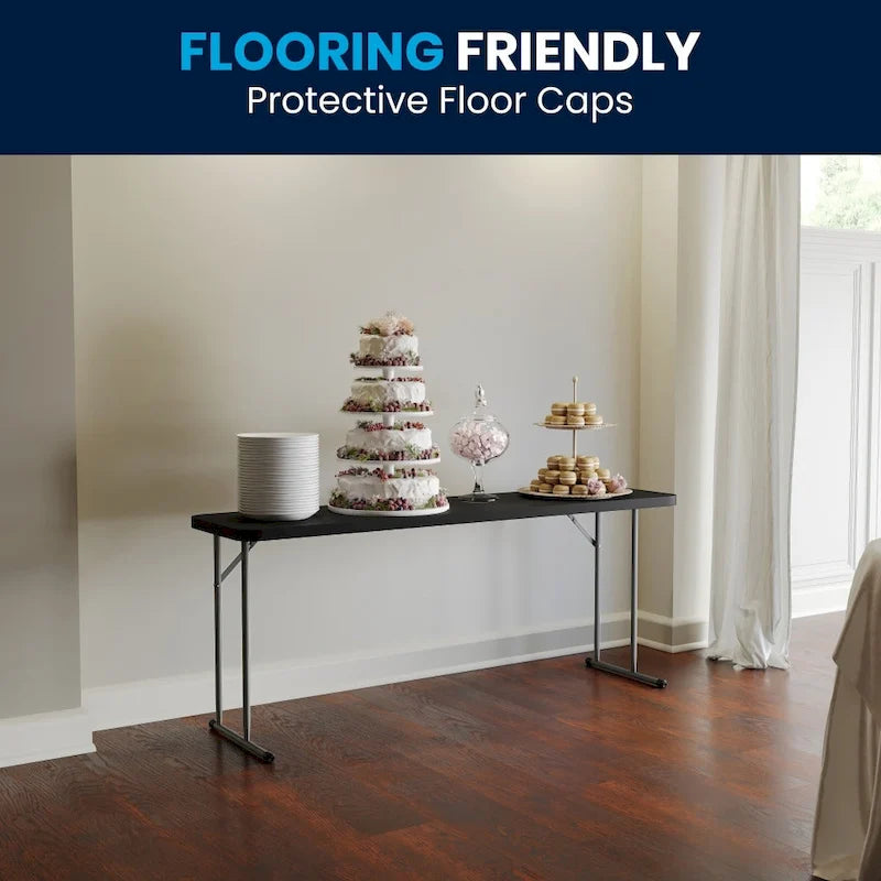 Table de formation pliante rectangulaire en plastique blanc granit de 1,80 m