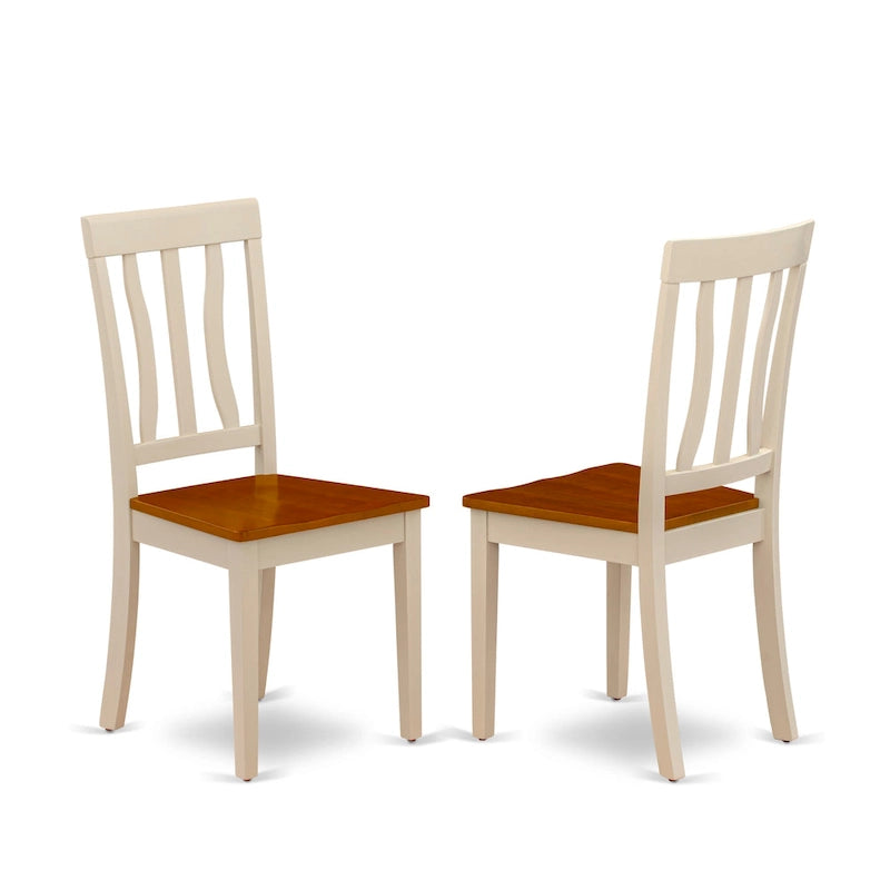 Ensemble de salle à manger moderne 5 pièces East West Furniture comprenant une table ronde et 4 chaises, coloris babeurre et cerisier