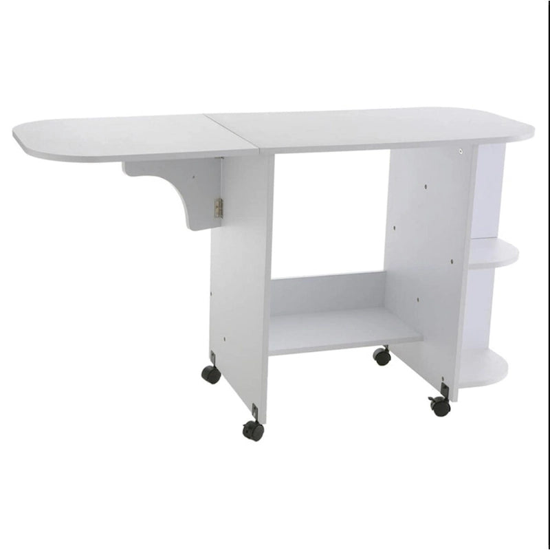 Table pliante blanche pour machine à coudre SEI Furniture