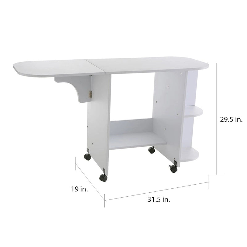 Table pliante blanche pour machine à coudre SEI Furniture