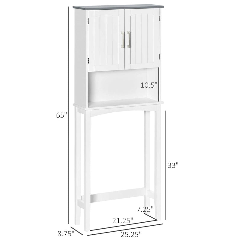 Meuble de rangement moderne Kleankin à double porte pour toilettes, organisateur de salle de bain