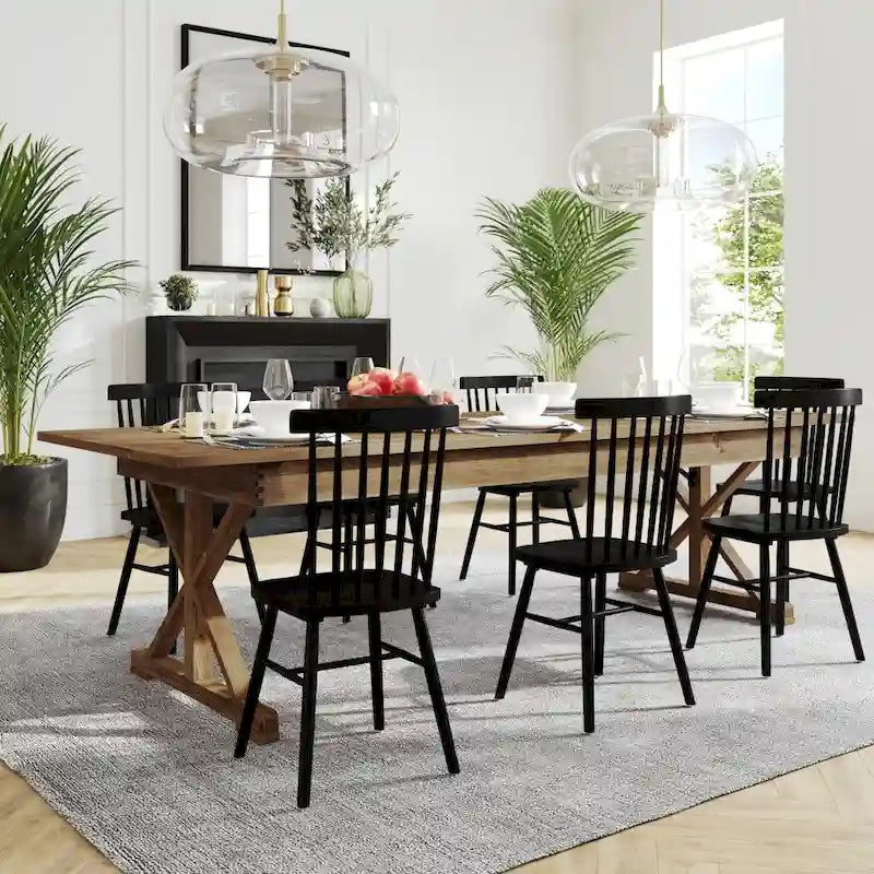 Table de salle à manger de ferme en pin massif avec pieds en X - 2,74 m x 101,6 cm