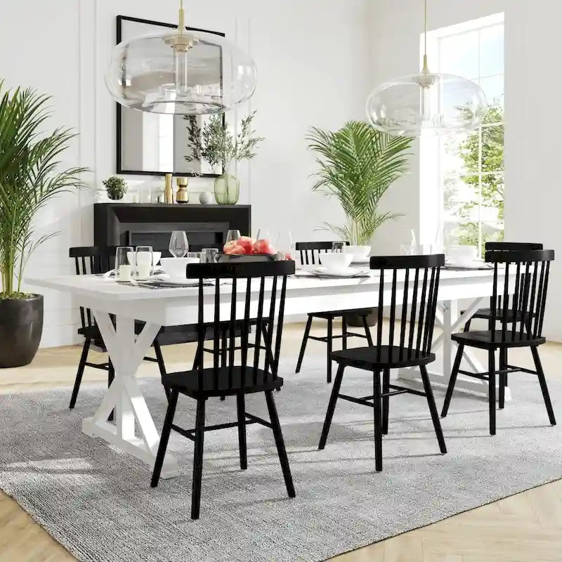 Table de salle à manger de ferme en pin massif avec pieds en X - 2,74 m x 101,6 cm