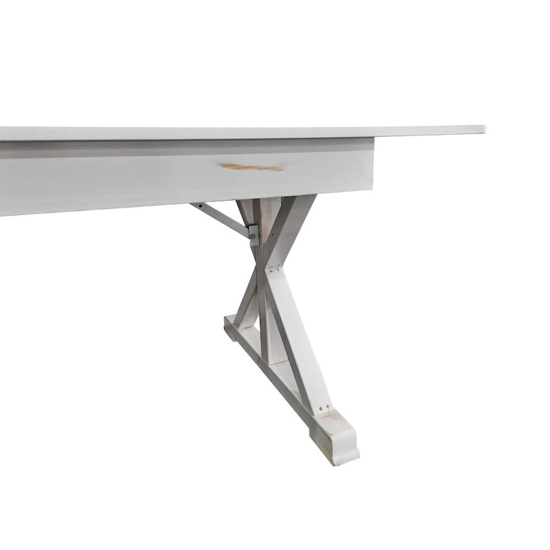 Table de salle à manger de ferme en pin massif avec pieds en X - 2,74 m x 101,6 cm
