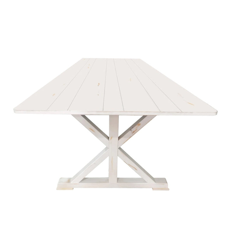 Table de salle à manger de ferme en pin massif avec pieds en X - 2,74 m x 101,6 cm