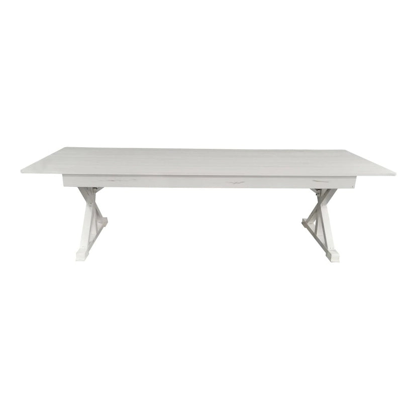 Table de salle à manger de ferme en pin massif avec pieds en X - 2,74 m x 101,6 cm