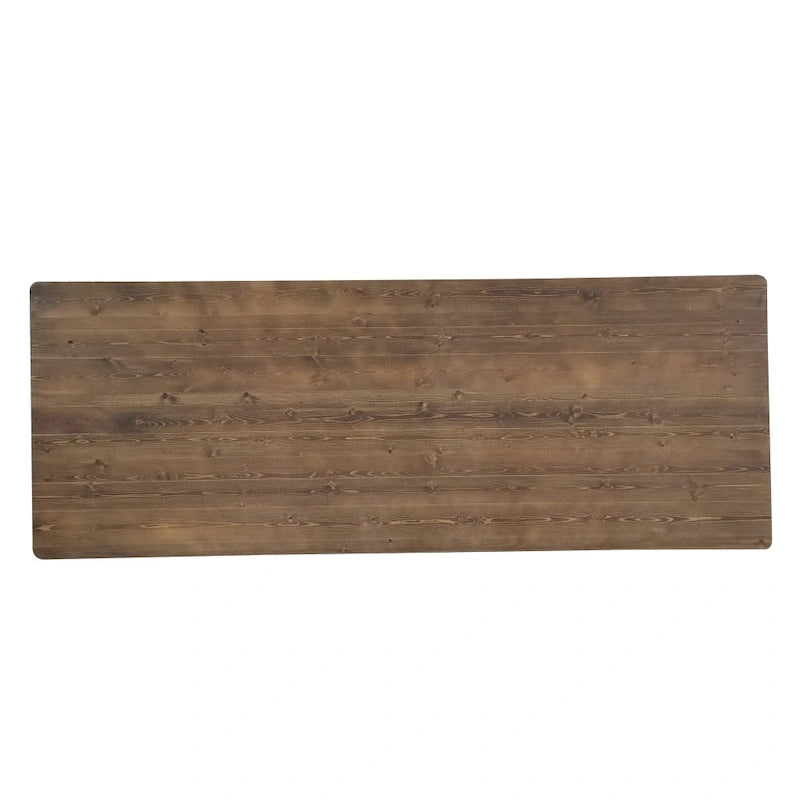 Table de salle à manger de ferme en pin massif avec pieds en X - 2,74 m x 101,6 cm