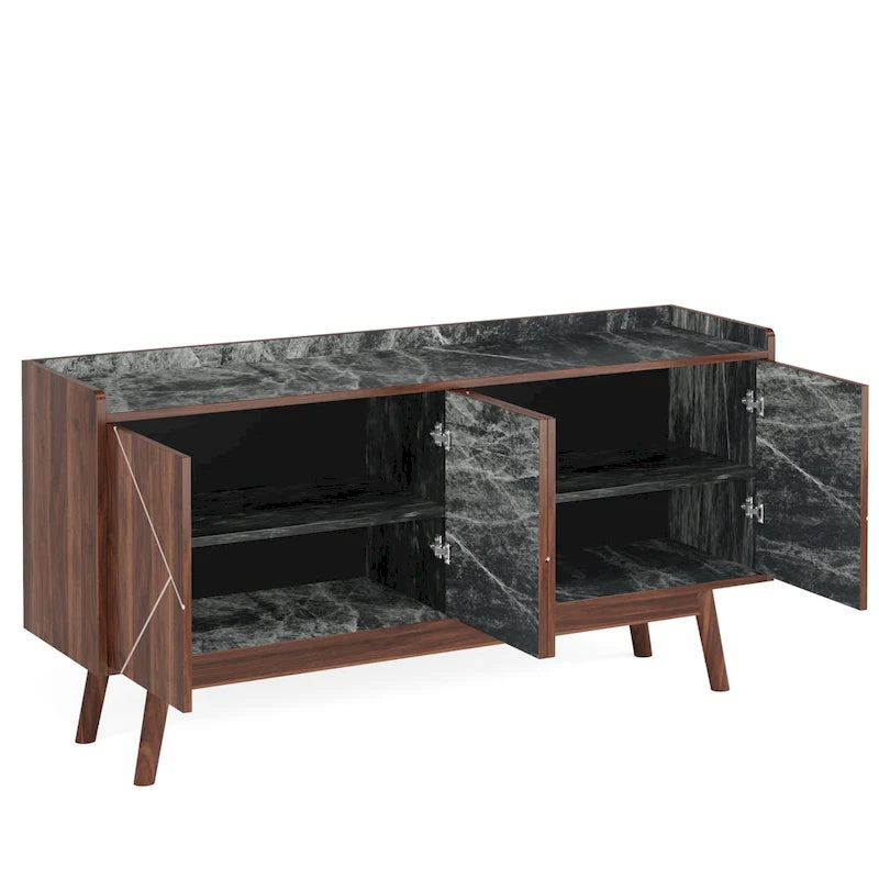 Buffet en bois à 4 portes avec rangement pour cuisine ou salle à manger - Non disponible