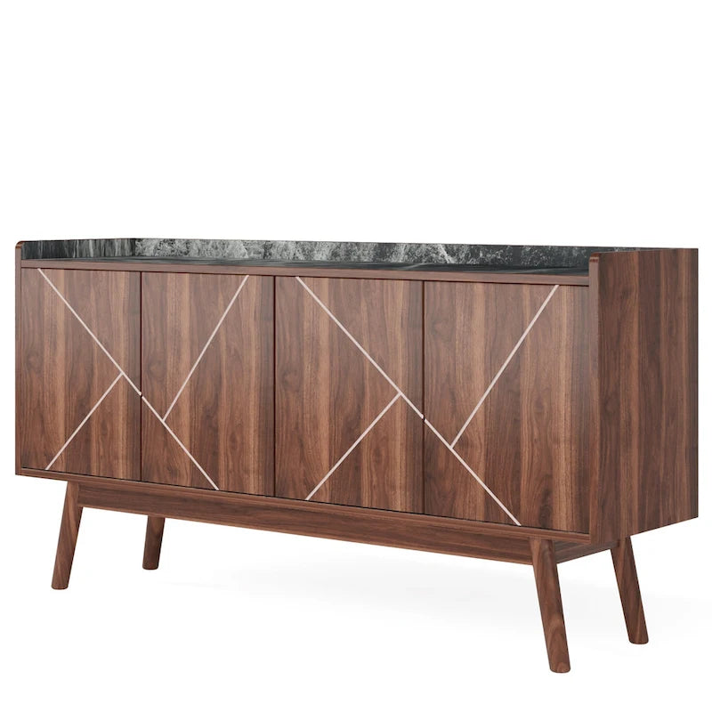 Buffet en bois à 4 portes avec rangement pour cuisine ou salle à manger - Non disponible