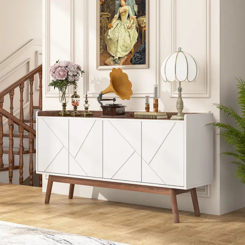 Buffet en bois à 4 portes avec rangement pour cuisine ou salle à manger - Non disponible