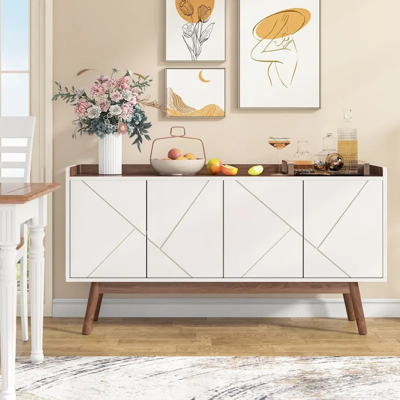 Buffet en bois à 4 portes avec rangement pour cuisine ou salle à manger - Non disponible