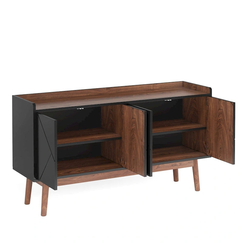 Buffet en bois à 4 portes avec rangement pour cuisine ou salle à manger - Non disponible