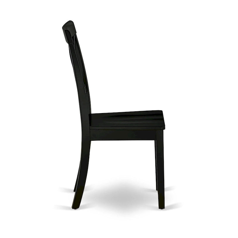 Ensemble de table de cuisine 3 pièces East West Furniture : une table ronde et des chaises à assise en bois, noir et cerisier (nombre de pièces au choix)