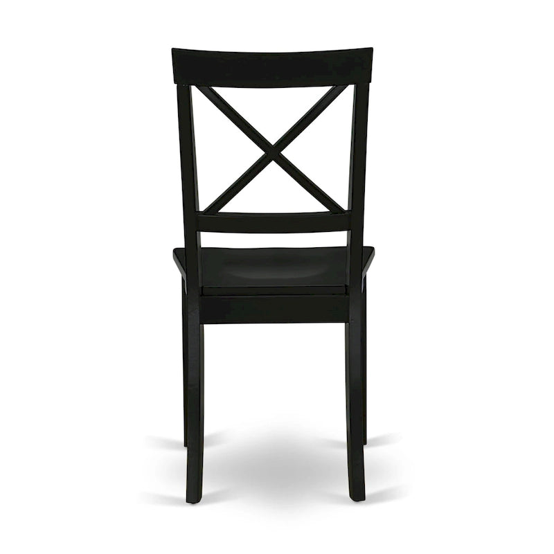 Ensemble de table de cuisine 3 pièces East West Furniture : une table ronde et des chaises à assise en bois, noir et cerisier (nombre de pièces au choix)