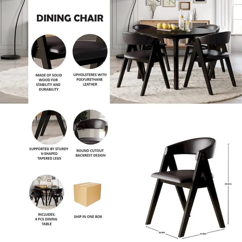 Ensemble de salle à manger 5 pièces CraftPorch Transitional à abattants