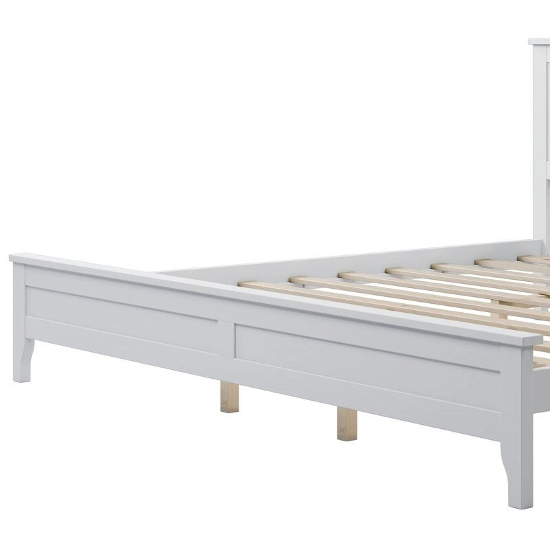 Cadre de lit moderne King avec tête et pied de lit, lit plateforme King avec sommier à lattes en bois