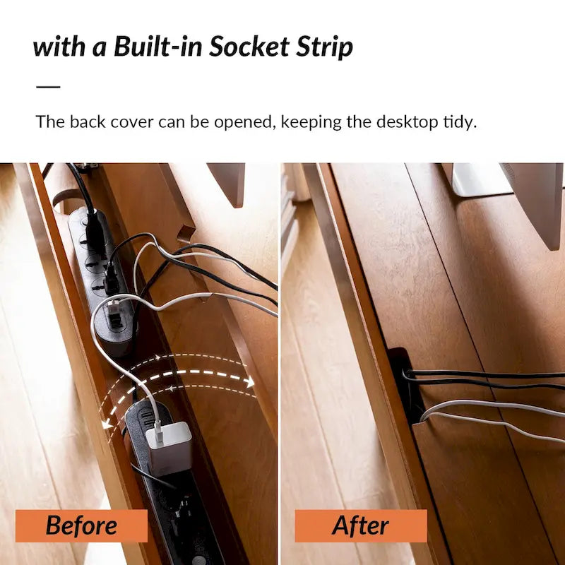 Bureau Eugenia style années 50 avec séparateur de tiroir, gestion des câbles et station de recharge par HULALA HOME