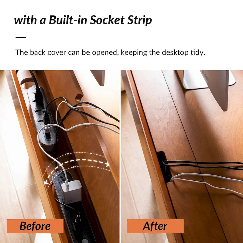 Bureau Eugenia style années 50 avec séparateur de tiroir, gestion des câbles et station de recharge par HULALA HOME