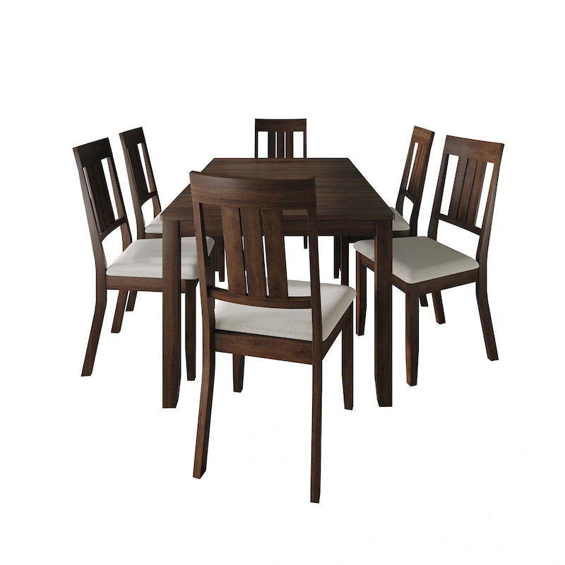 Ensemble de salle à manger classique en bois 7 pièces CraftPorch