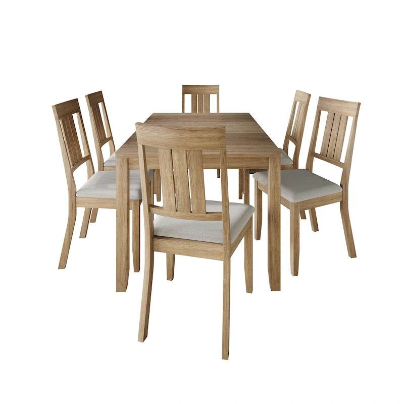 Ensemble de salle à manger classique en bois 7 pièces CraftPorch