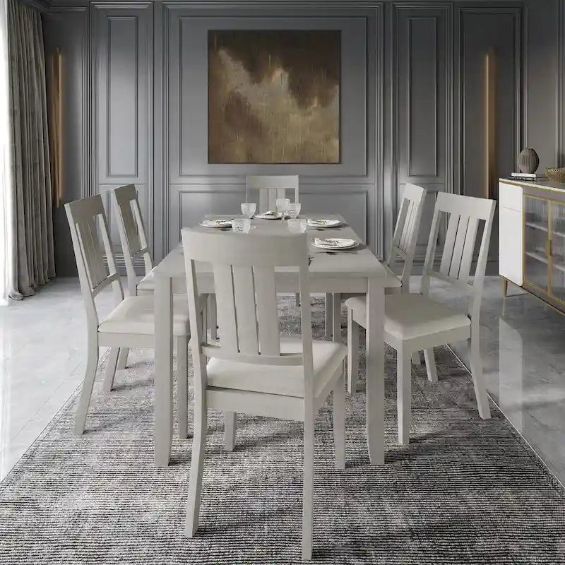 Ensemble de salle à manger classique en bois 7 pièces CraftPorch
